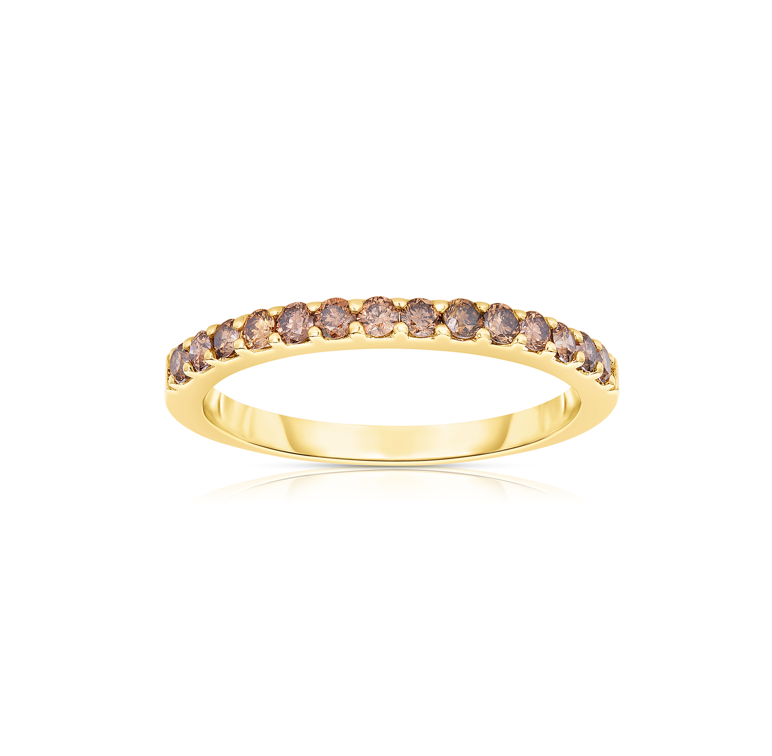 Sabel Collection Yellow Gold Brown Diamond Stacking Ring